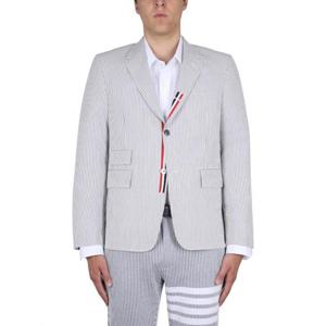 톰브라운 남성 그레이 스트라이프 싱글버튼 블레이저 MJC328E_00572035