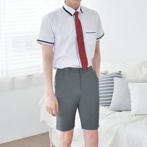 [교복몰]스판 진그레이 교복 반바지 남자