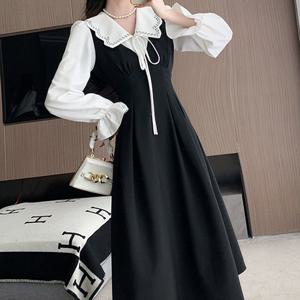 [에이시크] 쉬폰 와이드 카라 뷔스티에 원피스 C24COP644