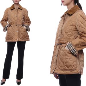 [버버리]24FW 여성 코듀로이 다이아몬드 퀼팅 재킷 (8071842 ARCHIVE BEIGE 24F)