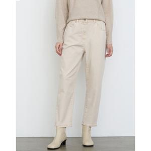닥스 여성 24FW BEST데님베이지 워싱 면혼방 뒷밴딩 배기핏 데님팬츠 DLPA4DE95I1