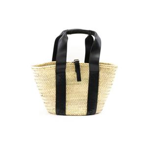 끌로에 센스 미디엄 바스켓 라피아 레더 토트백 BLACK CHC23SS303J66001