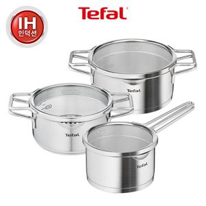 테팔 인덕션 스텐 노르디카 냄비3종(편수16+양수18/20)+냄비받침+에센셜 국자