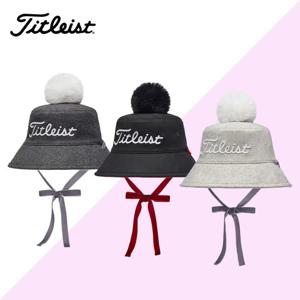 타이틀리스트모자 TH23WPBK 우먼스 폼폼 버킷 겨울모자 방한용품