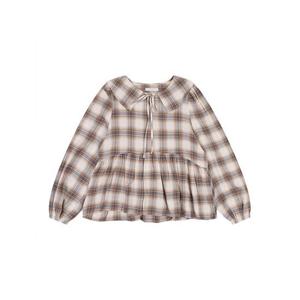 [반에이크]체크패턴 리본카라 블라우스_VB2YBLQ305Z