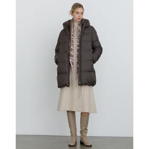 닥스 여성 24FW 밍크 FUR브라운 탈착 구스 다운 하프 점퍼 DLJU4D003W3