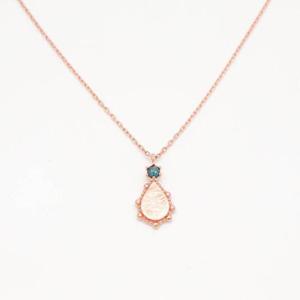 14k 청다이아몬드 물방울 목걸이 OPJJN1524
