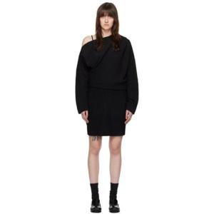 25 FW 윈 햄린 여성 블랙 홀리 미니 드레스 241401F052007