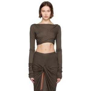 25 FW 릭오웬스 여성 토프 포터빌 제이드 LS 크롭 티셔츠 242039F110027