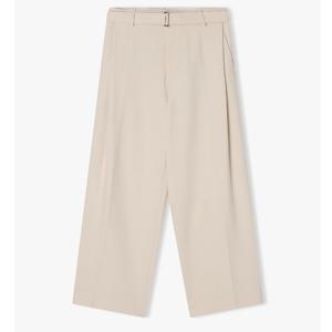리버클래시 24FW 아이보리 와이드핏 벨티드 사이드턱 팬츠 LKF23473