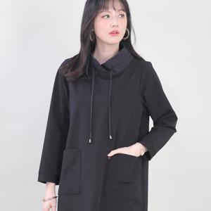 엄마옷 숄카라 셔링 리본 봄 가을 주머니 긴팔 롱 원피스 K12416