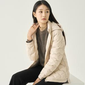[지센][지센] 심리스 후드탈착 핏티드 덕다운 점퍼 LSLWNA52_LB