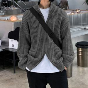 겨울 남성자켓 깔끔한 남성상의 투웨이 니트 집업