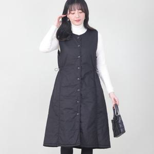 애비뉴투지 엄마옷 솜 본딩 옆셔링 스트링 겨울 패딩 조끼 원피스 K01518