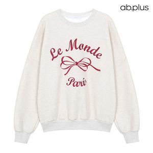[ab.plus] 라운드넥 레터링 배색 기모 티셔츠 (LSZ1MKA1A)