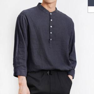 TTA 1915 린넨남자빅사이즈7부헨리넥남방