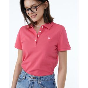 헤지스 여성 24SS 클리어런스스테디셀러핑크  면혼방 반팔카라티셔츠 WSTS4BC31P2