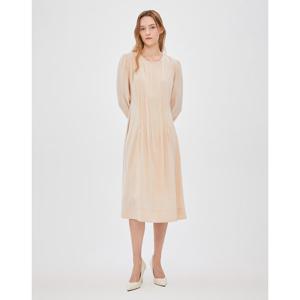 질스튜어트 뉴욕 여성 24FW 핑크 핀턱 디테일 플레어 라인 롱원피스 JSDR4D210P4