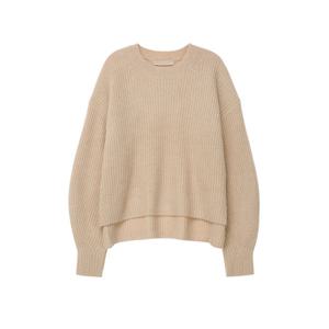 바네사브루노 24FW 오프화이트 울혼방 오버핏 짜임 긴팔니트 VISW4F208OW