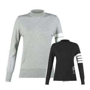 보스케 여성 봄 가을 골프웨어 골프 배색 데일리 긴팔 니트 L102378