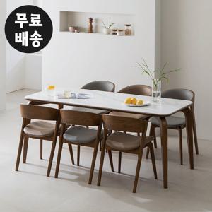 지젤 세라믹 원목 6인용 식탁세트 고급 수입 주방 가구 명품 셋트(1800/가죽의자)