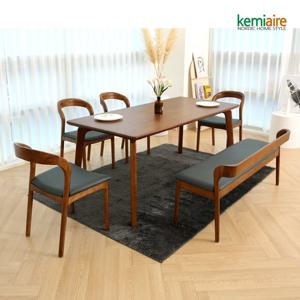 케미에르 알리샤 6인 원목식탁SET(벤치형) KHD-675B