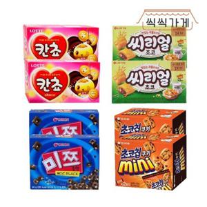 칸쵸 + 씨리얼초코 + 미쯔블랙 + 초코칩쿠키미니 2개씩 총 8개 / 인기쿠키 묶음