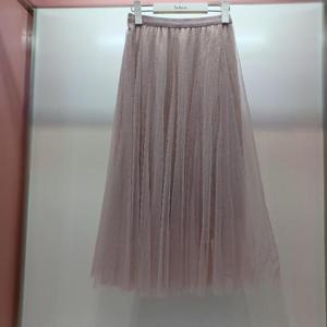 Destijl HC06 봄느낌 허리밴드 A라인 플레어 플리츠 반짝 라인 샤롱스커트 D2523sk01P