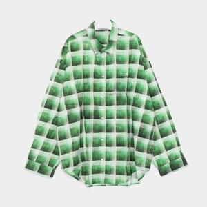 아크네 25SS 포켓 히든로고 체크 롱슬리브 남성 셔츠 BB0615 AB8