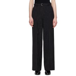25 FW 사카이 여성 블랙 울 실크 수팅 슬랙스 251445F087002