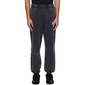 25 FW BAPE 남성 블랙 워싱 컬리지 패치 스웨트팬츠 242546M190028
