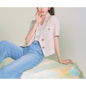 [로엠]린넨라이크 셔츠형 반팔자켓(2colors)_RMJKE25R16