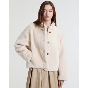 아떼 바네사브루노 여성 24FW 라이트베이지 단색 양모피 무스탕 VLJU4D479I1