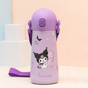 [릴팡]릴팡 더보틀 원터치 어깨끈 이중스텐물통 460ml (산리오_쿠로미)