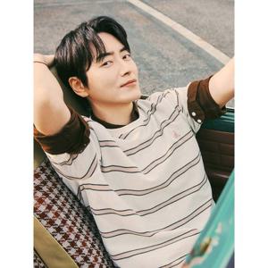 [빈폴멘] 빅허니콤 스트라이프 반소매 티셔츠  아이보리 (BC5342C330)