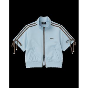 [널디] 우먼스 리본 세미크롭 반팔 트랙 탑 PNES25TR10 W S RIBBON SEMI-CROPPED S S TRACK TOP(25SS)