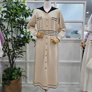 [부루앤쥬디]세라배색니트원피스 라이트베이지 BBRDOP101B