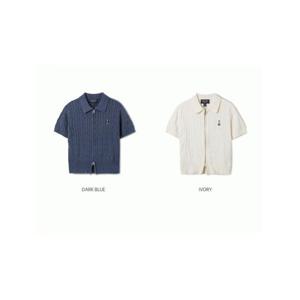[후아유]여성용 스티브 케이블  반팔 집업 가디건 / Steve Cable ShortSleeve Zip-up Cardigan WHCKF2431F