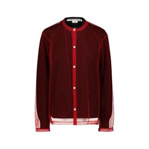 꼼데가르송 여성 레드 Crew 울 라운드넥 가디건 GOB020 BLACK RED