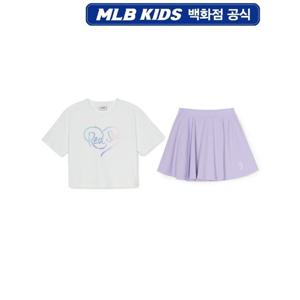 MLB키즈 하트 스포티브 여아 티셔츠 세트 (7FS1H015343WHS)