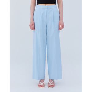 질스튜어트 뉴욕 여성 24SS 클리어런스블루 핀턱 린넨혼방 와이드핏 슬랙스 팬츠 JSPA4B420B1