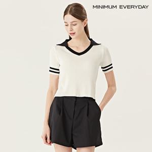 [미니멈][미니멈 에브리데이]골지 트임 카라 비스코스 니트 (EB1KT009D)