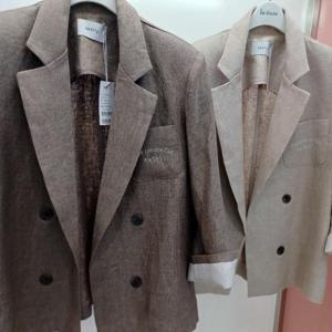 Destijl HC06 국내생산 롤업7부소매 H라인 리브레오픈 린넨 테일러 홑겹 쟈켓 D2523jk03