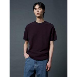 [Shift.G] Cotton Crewneck Pattern Sweater  Wine (GS4251R02Z)
