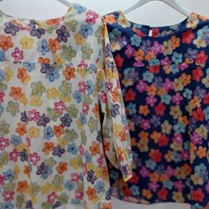 Destijl HC06 플라워 7부소매 아이리스 면100 라운드 셔츠블라우스 D2523bl17