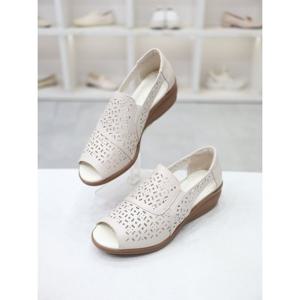[블리아르]펀칭 소가죽 여성 데일리 샌들 5cm BLMD500716