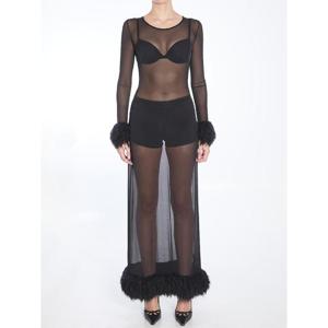 MARINE SERRE Mesh jersey long dress WDR276ABK99