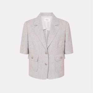 [캐리스노트]24년 봄 여름 데일리룩 썸머 트위드 반팔 숏 자켓 CN4MJK004-GB