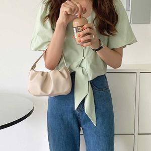 셔링주름가방 20대 데이트룩 가방 소지품 수납백 셔링 미니 토트백