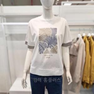 프렐린(주)파크랜드 HC03 소매배색 프린트 티셔츠 RTP252S90